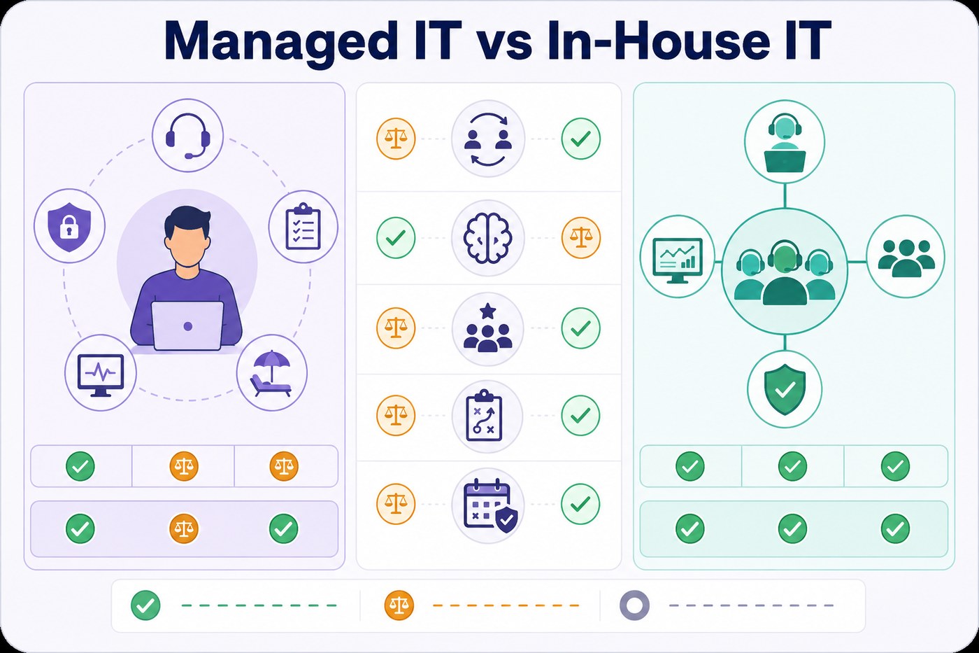 Managed IT or an in-house hire: how to compare them on your own numbers